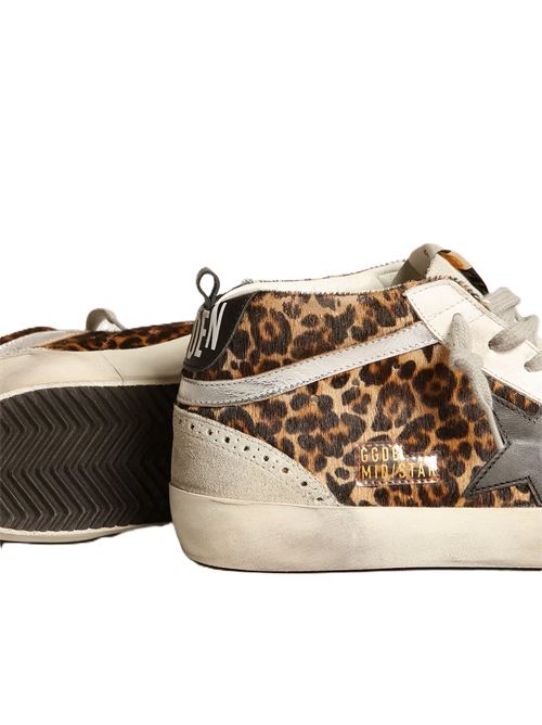 golden goose Mid Star Donna in cavallino leo con stella nera e virgola argento Golden Goose | GWF00122F00376681933